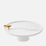Walking Duck Plate – White/Gold Ceramic Serveware