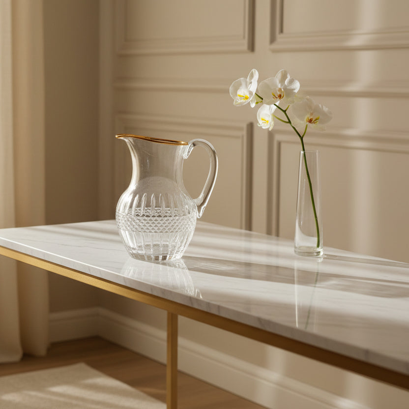 Crystal Jug with Gold Rim