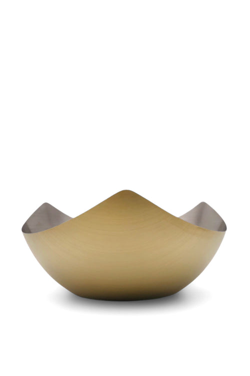 Wavy Snack Bowl, 17cm, Matte Brushed Gold