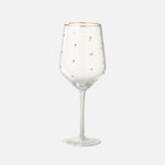 Gold Dotted Wine Glass – Transparent Luxury Glassware (550ml)
