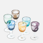 Peony Multicolour Wine Glasses – Set of 6