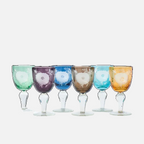 Peony Multicolour Wine Glasses – Set of 6