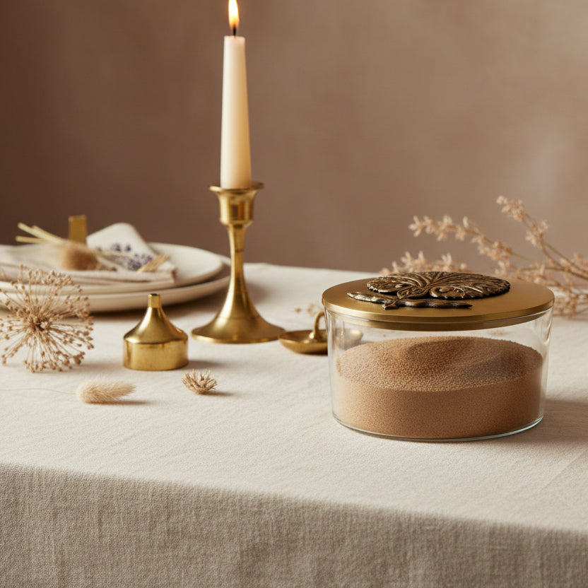 Candy Jar – Embossed Flower (Sahara Rose), Small