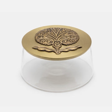 Candy Jar – Embossed Flower (Sahara Rose), Large (L)