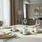 Pomegranate Espresso Cups – Silver Color Saucer (Set of 6)