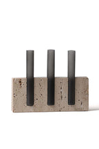 Travertine Marble Base with Glass Tubes