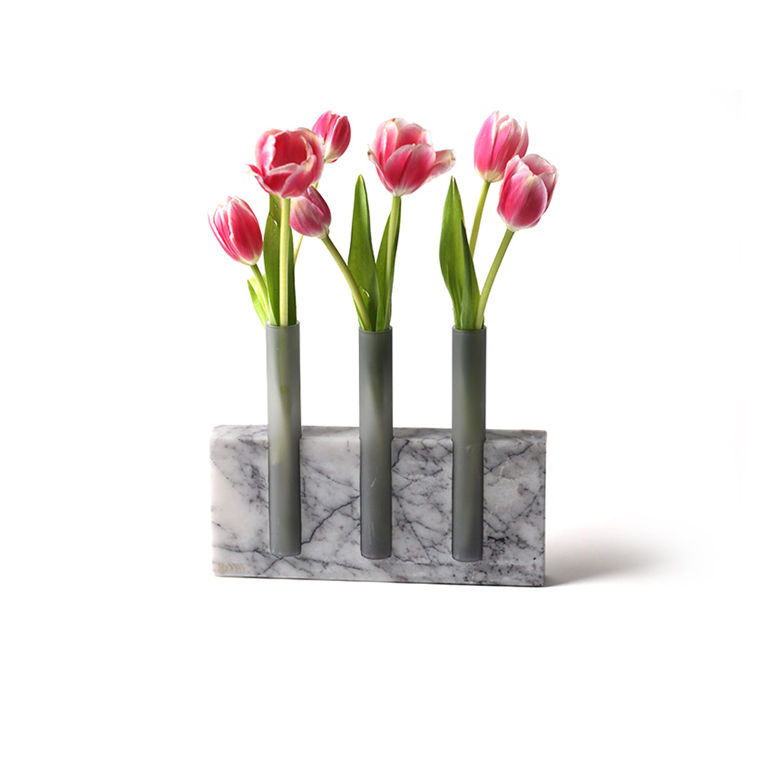 Lilac Marbel Base with Glass Tubes