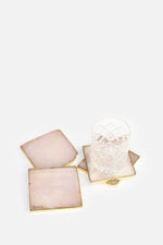 Rose Quartz Coasters, Set of 4