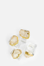 White Quartz Napkin Rings, Set of 4