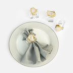 White Quartz Napkin Rings, Set of 4