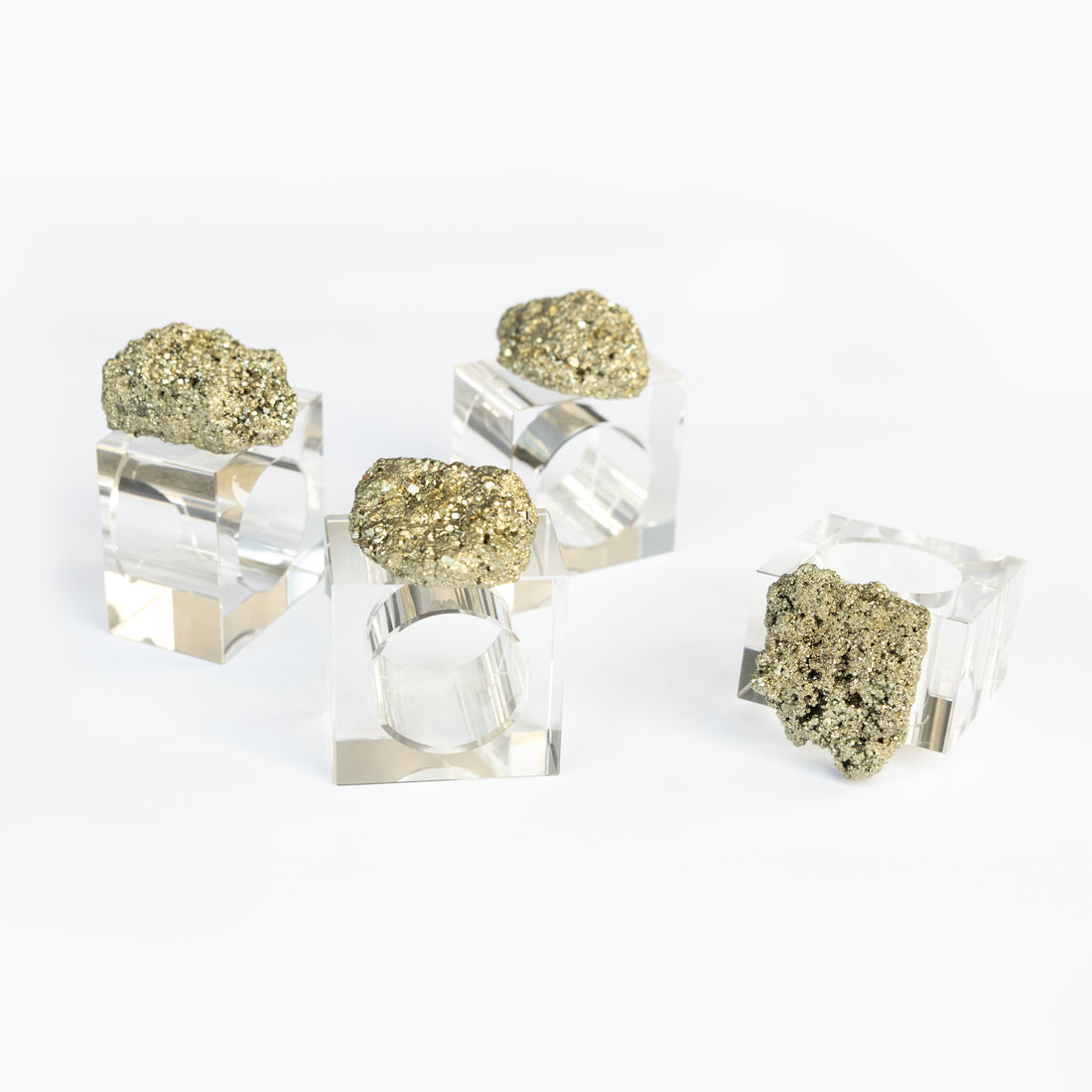Pyrite Napkin Rings, Set of 4