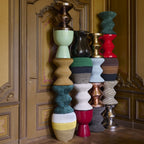 Zig Zag Metal Stool – Gold Side Table