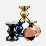 Zig Zag Metal Stool – Gold Side Table