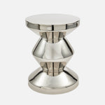 Pols Zig Zag Metal Stool – Silver Side Table