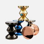 Pols Zig Zag Metal Stool – Silver Side Table