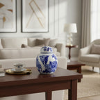 Abhika Chinoiserie Flowers Jar, 18cm, styled in a room setting