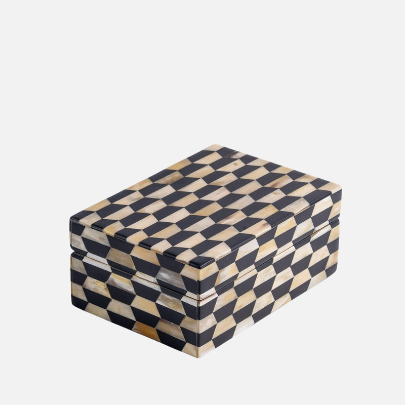 Deluxe Wood & Bone Storage Box, 19x13cm