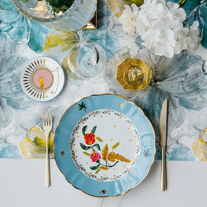 Bitossi Home Fabula decorated porcelain dinner plate, 26.5cm, front view