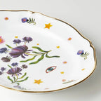 Bitossi Home Fabula decorated porcelain oval platter, 34cm, detail view