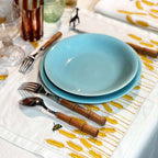 Waww La Table Lucky Blé white linen placemats by Aurélie Bidermann, set of four, detail view
