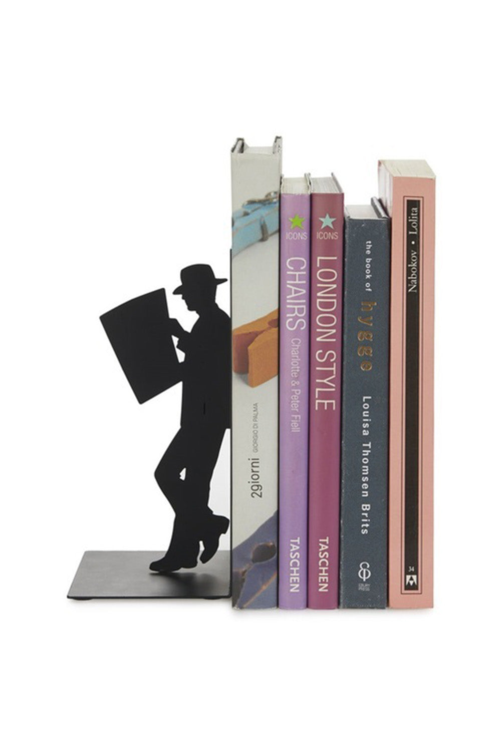 The Reader Metal Bookend, Black