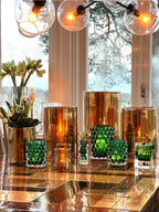 Hurricane Lamp Large – Hand-Blown Gold Glass Candle Holder