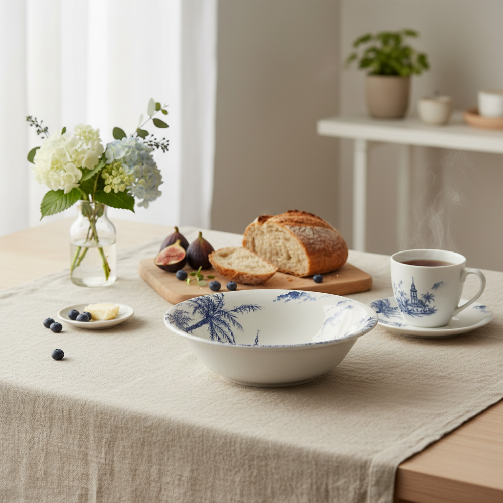 Set of 4 US bowls - Blue mismatched