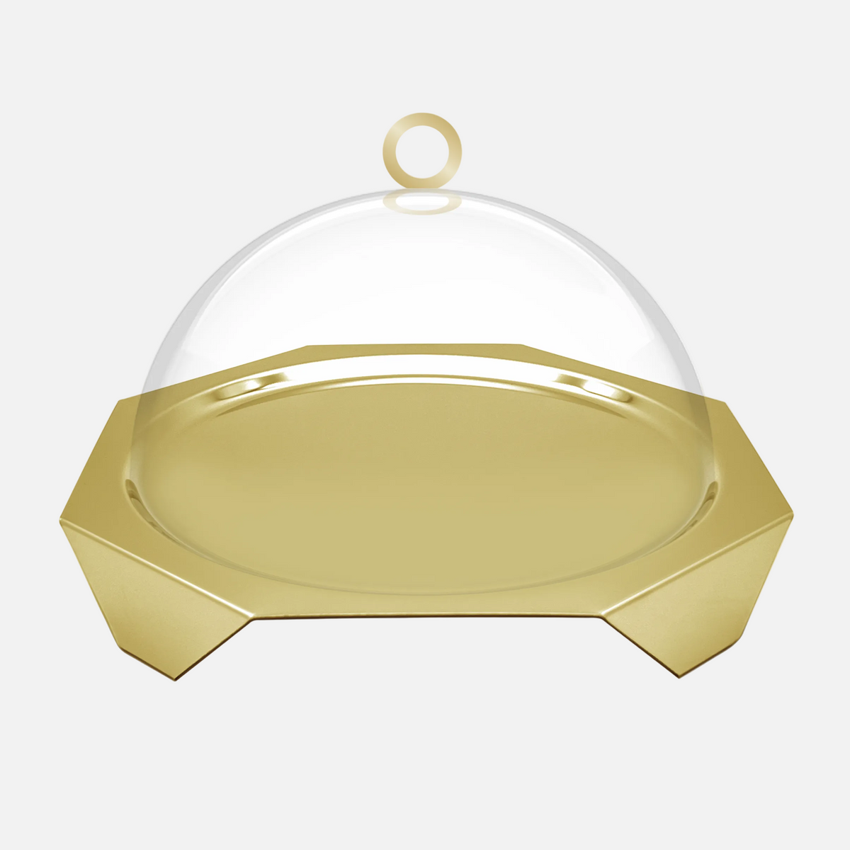 Hexagon Gold Serving Tray, 32cm