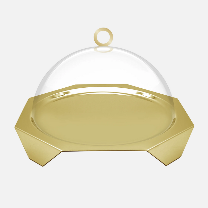 Hexagon Gold Serving Tray, 32cm