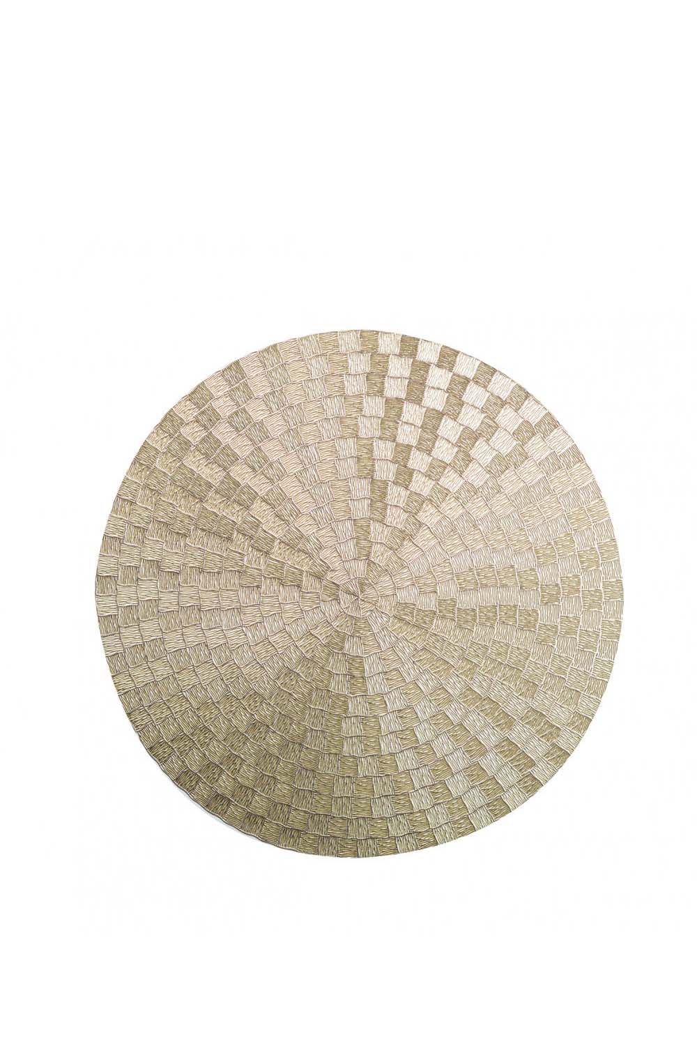 Golden Squared Round Placemat, 33cm