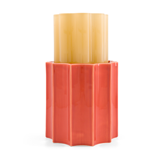 Duetto Vase – Amber Yellow & Terracotta