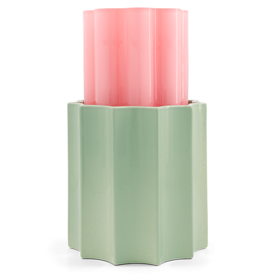 Duetto • Candy Pink & Almond Green Vase