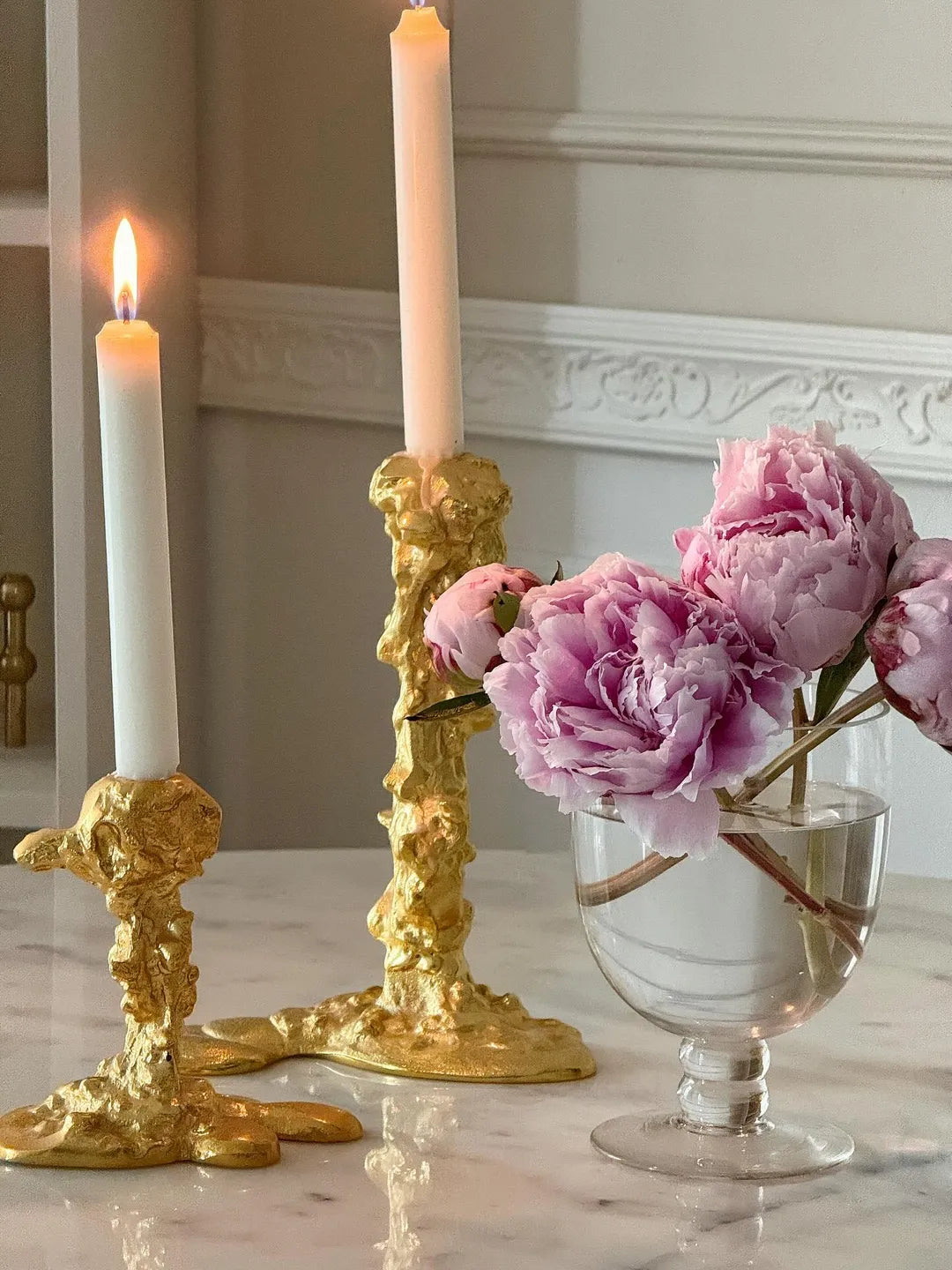 Drip Candle Holder Large – Gold Plated Aluminium