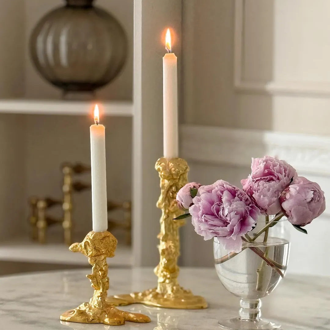 Drip Candle Holder Large – Gold Plated Aluminium