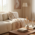 بطانية جيسيتي منقوشة بنمط متعرج من مزيج الصوف مقاس 130×190 سم 