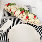 Waww La Table Locmaria shark-shaped ceramic dish by Yann Le Coadic, styled on a table setting