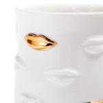 Gilded Gala Mug - Porcelain Coffee Cup with Gold Accents