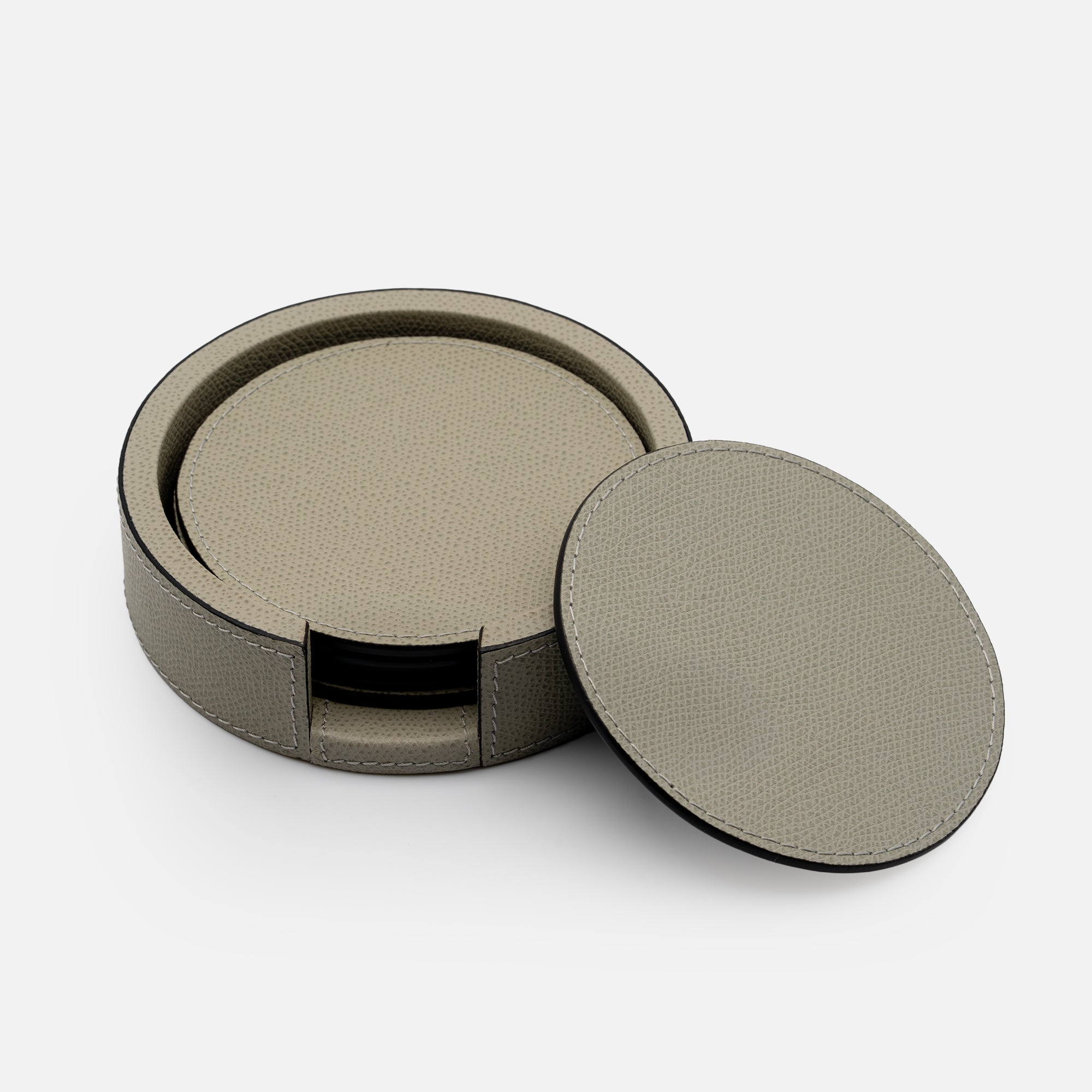 Tao Coaster Holder with 6 Coasters, Grey