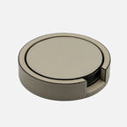 Giobagnara Tao Coaster Holder with 6 Coasters, Grey, front view