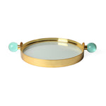 Globo Decorative Tray – Brass Frame with Acrylic Handles