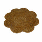 Rattan Scalloped Round Placemat in Natural - 1 Placemat