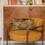 وسادة كارينو من قماش نسيجي بأوراق الشجر الخضراء (50 × 30 سم)