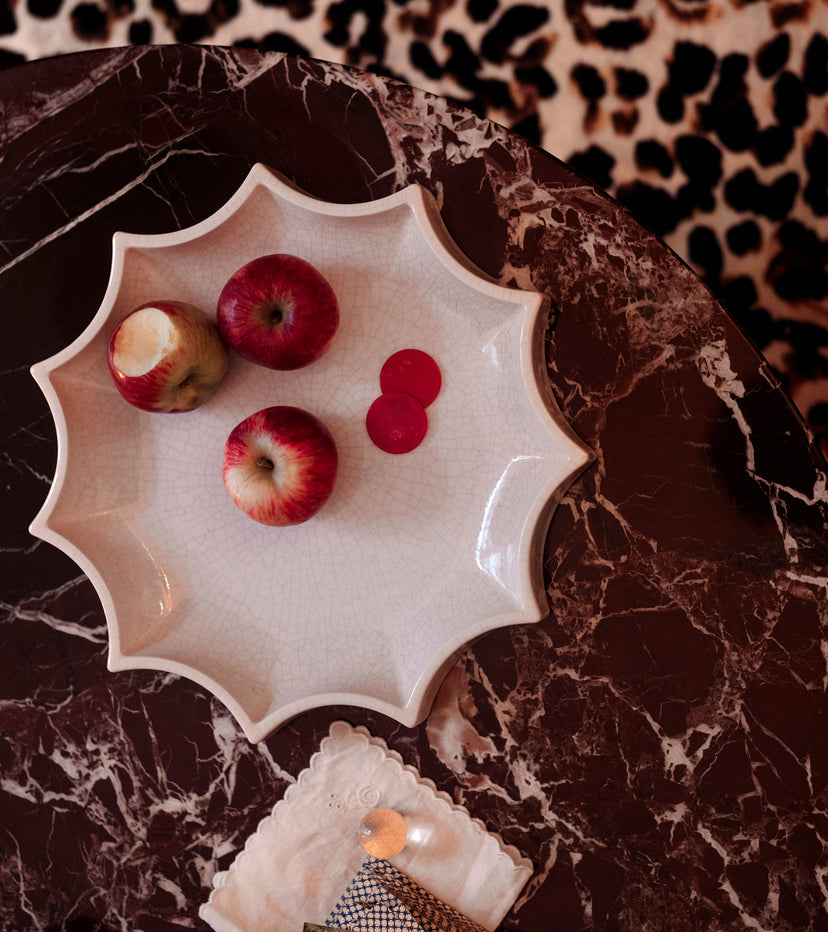 Tasca Large Ceramic Change Tray in Cream White