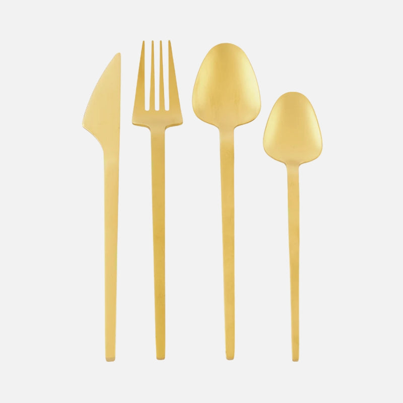 Vienna 24-Piece Brushed Gold Cutlery Set