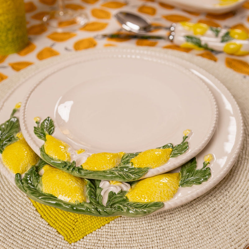 Lemon Collection Hand-Painted Ceramic Salad Plate - (Ø 21cm)