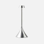 Steli Flat Dome Protable LED Table Lamp, Silver