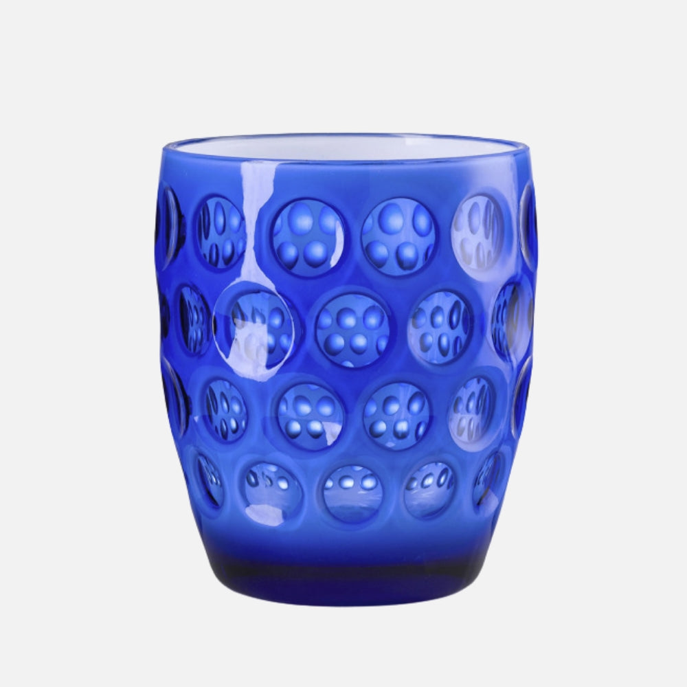 Mario Luca Giusti Lente Tumbler, Blue in synthetic crystal, front view