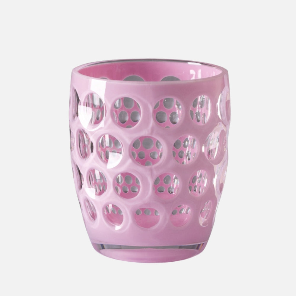 Mario Luca Giusti Lente Tumbler, Pink in synthetic crystal, front view