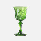 Mario Luca Giusti Nuova Italia Wine Glass, Green in synthetic crystal, front view