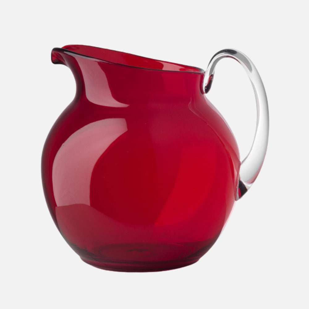 Mario Luca Giusti Palla Jug, Red, 3L in synthetic crystal, front view